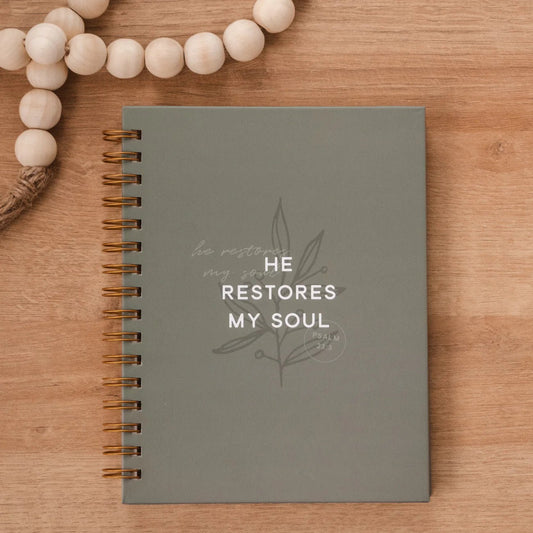 He Restores My Soul Hardcover Journal - The Dragonfly Boutique