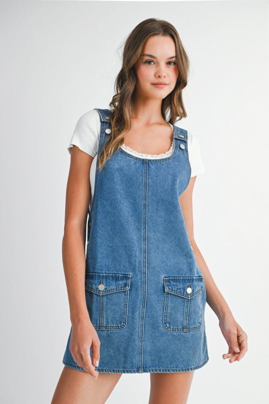 Hey There Pumpkin Denim Dress - The Dragonfly Boutique