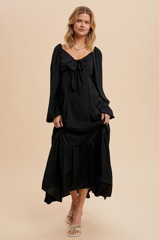 Holly Jolly Satin Dress - The Dragonfly Boutique