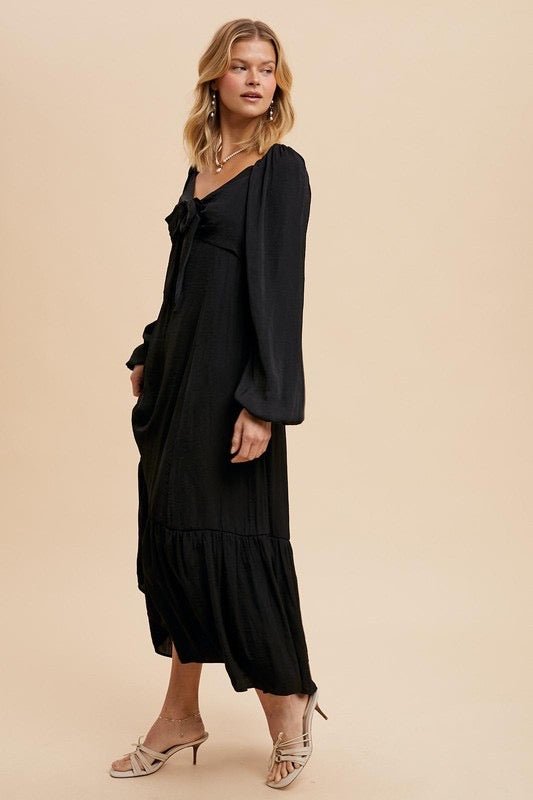 Holly Jolly Satin Dress - The Dragonfly Boutique