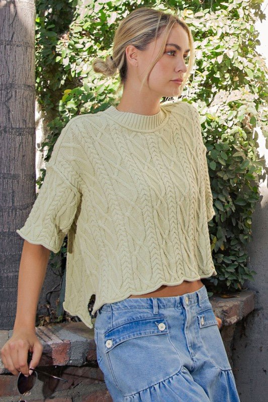 Just Beginning Sweater Top - The Dragonfly Boutique