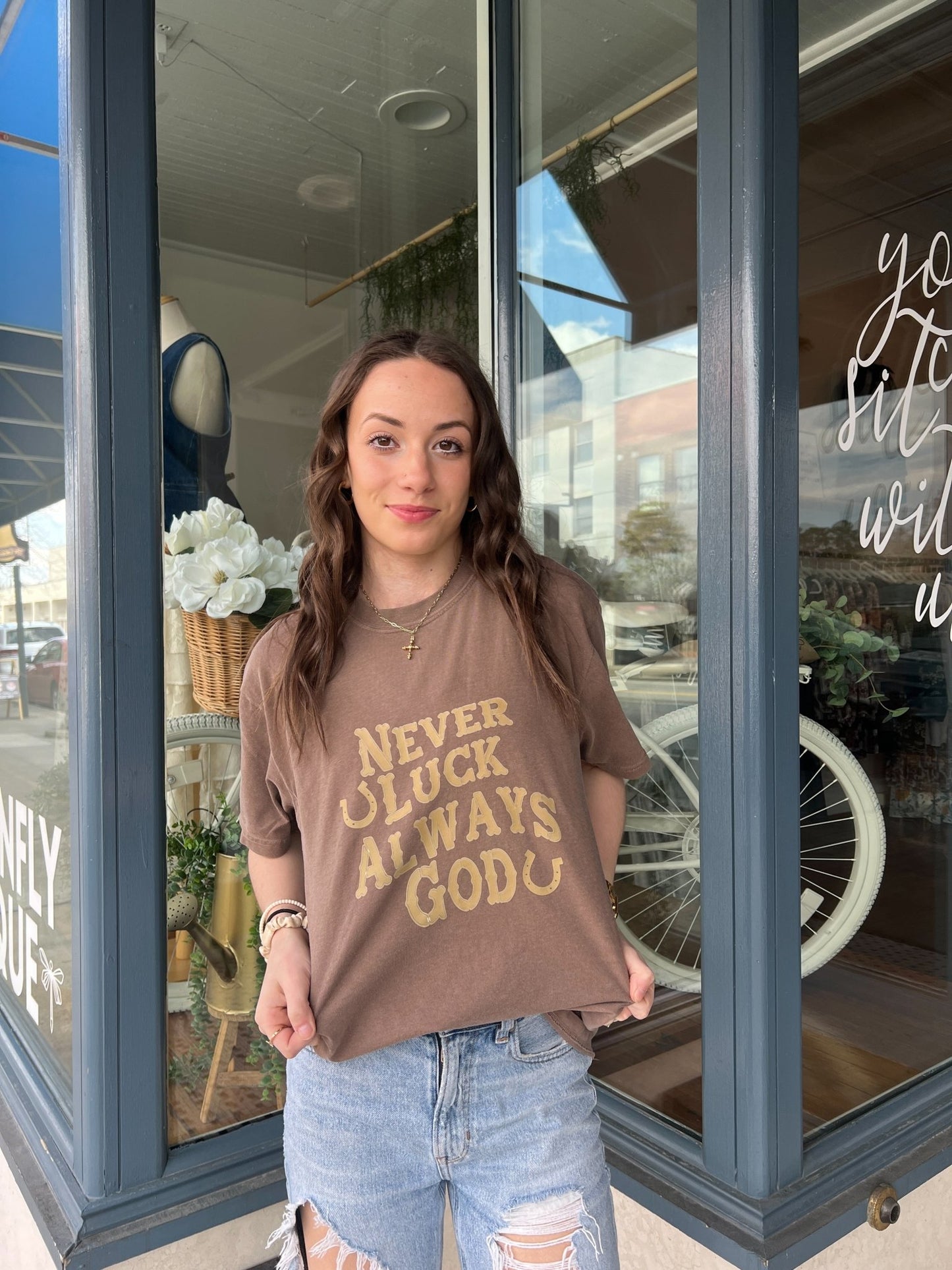 Not Luck, Always God Graphic Tee - The Dragonfly Boutique