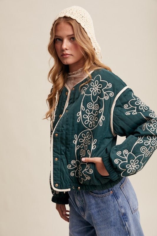 Pine for You Quilted Jacket - The Dragonfly Boutique