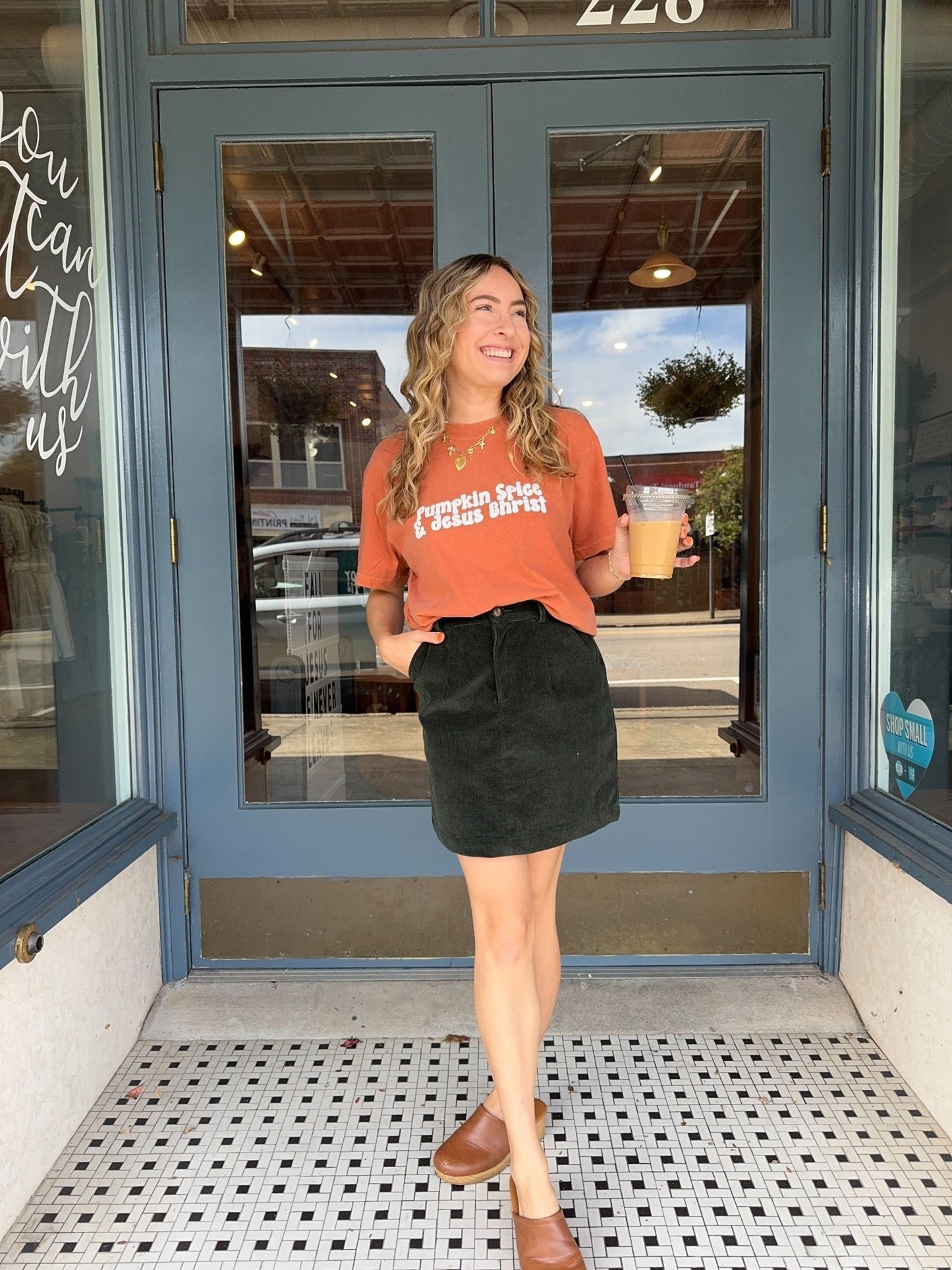 Pumpkin Spice & Jesus Christ Tee - The Dragonfly Boutique