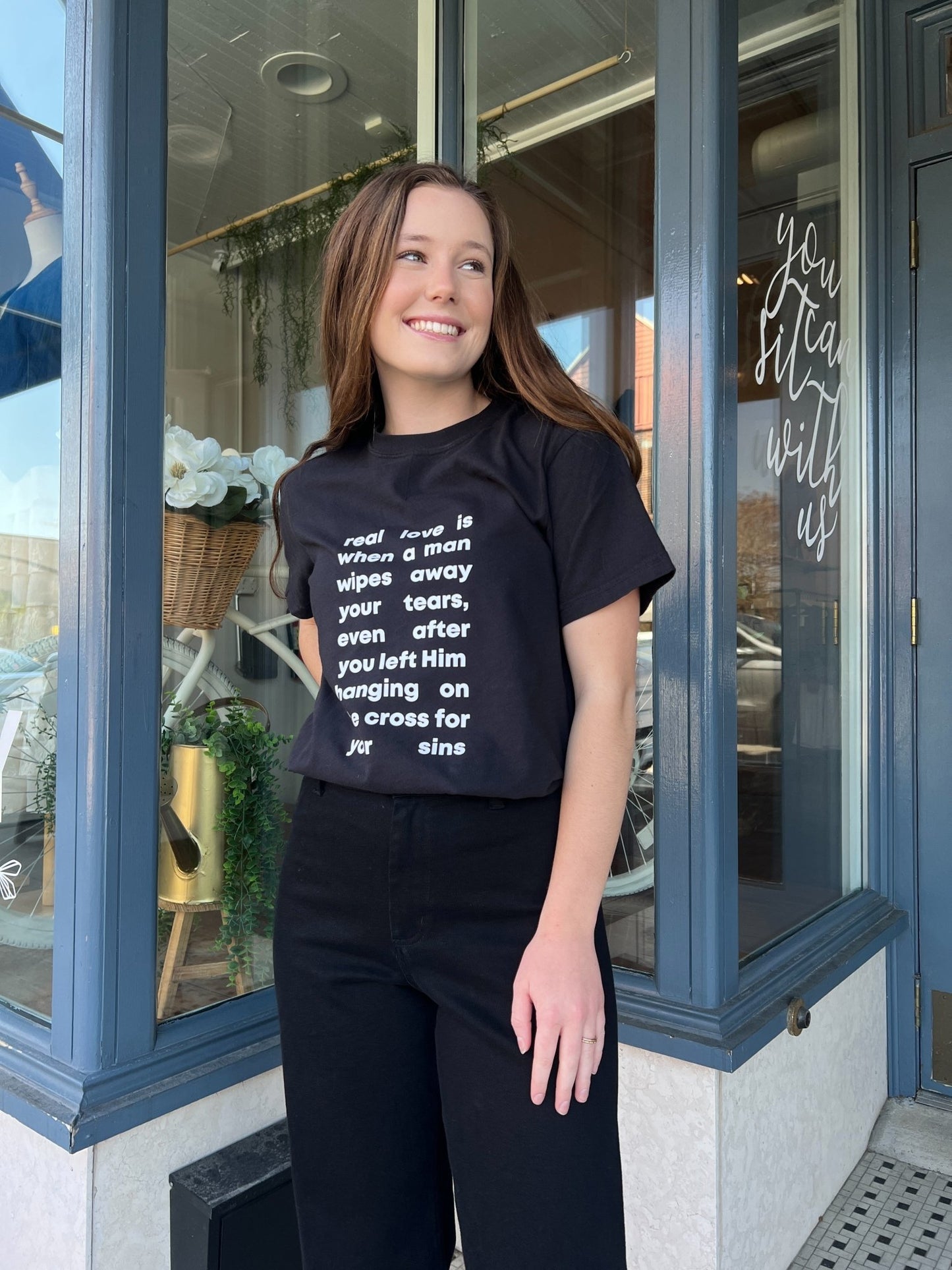 Real Love - Black & White Tee - The Dragonfly Boutique