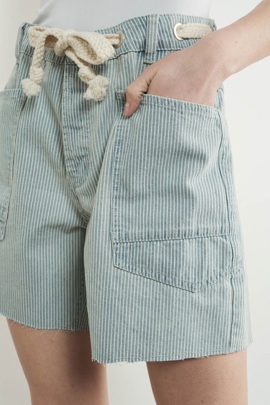 Sail Away Denim Barrel Shorts - The Dragonfly Boutique