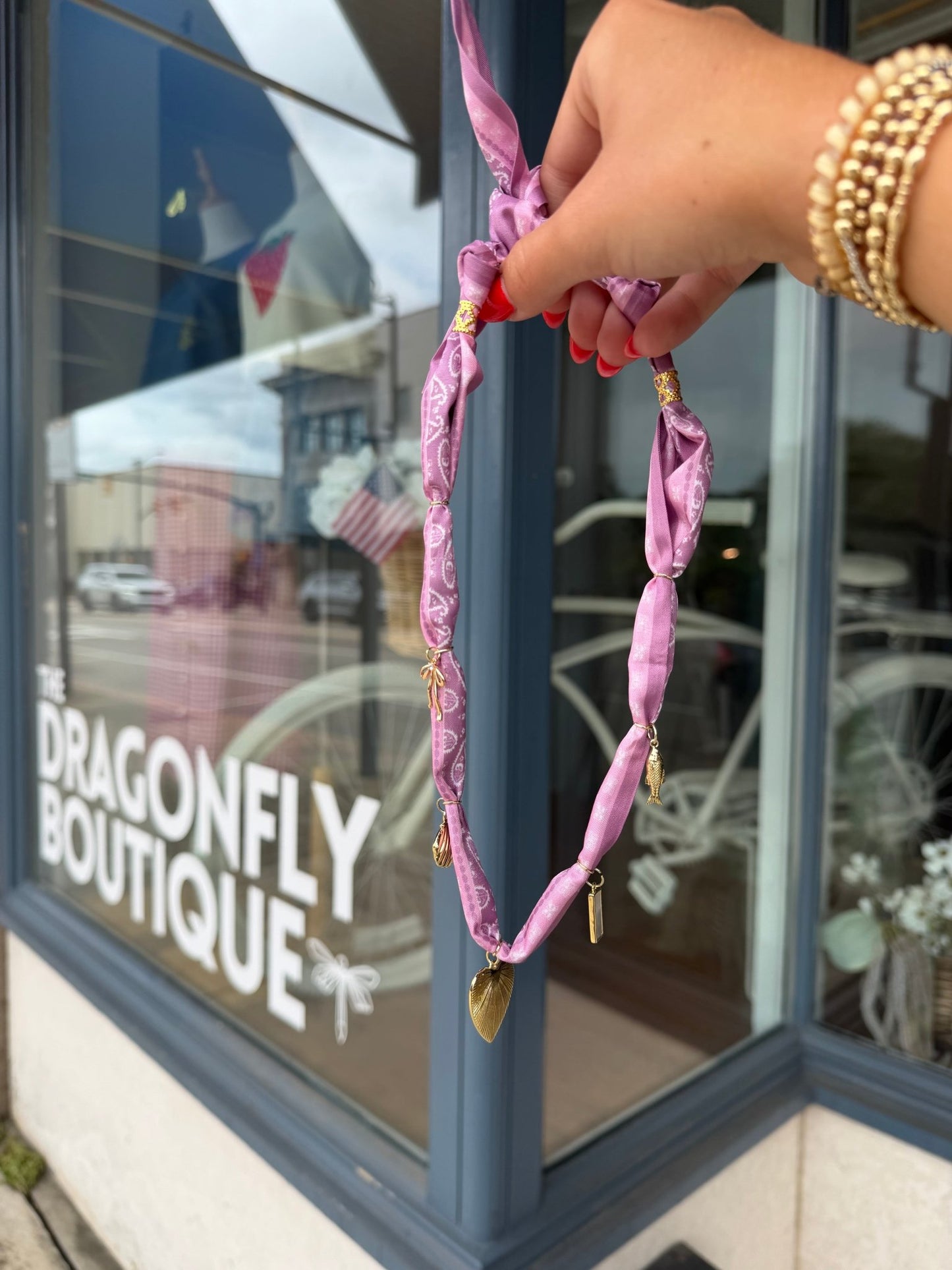 Silk Scarf Charm Necklace (Charms Sold Separately) - The Dragonfly Boutique