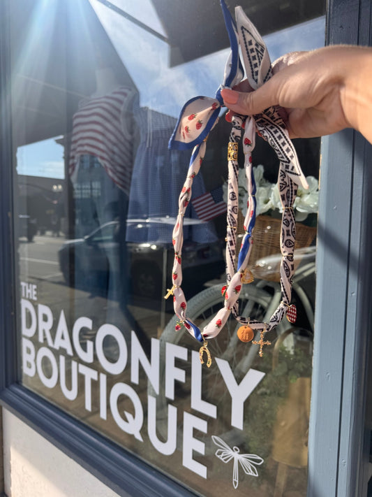 Silk Scarf Charm Necklace (Charms Sold Separately) - The Dragonfly Boutique