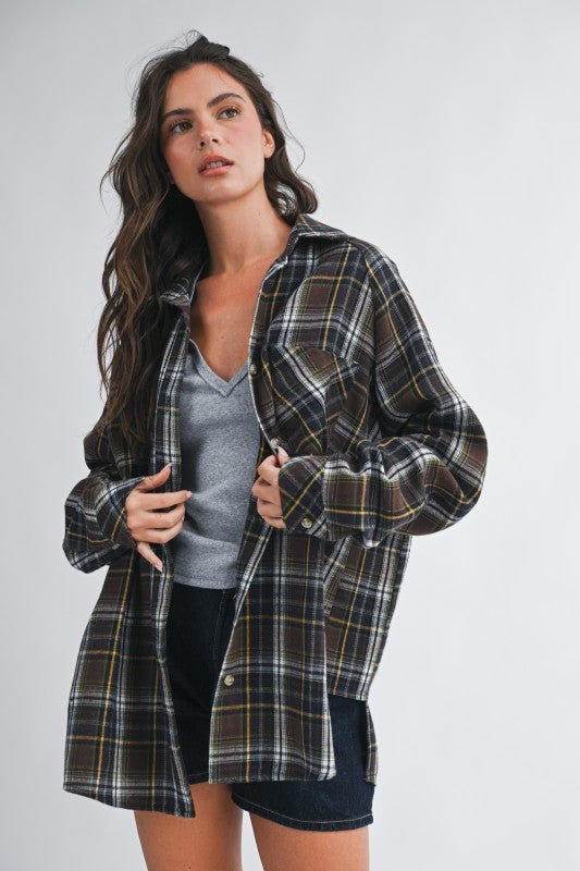Sweet As Pie Flannel Top - The Dragonfly Boutique