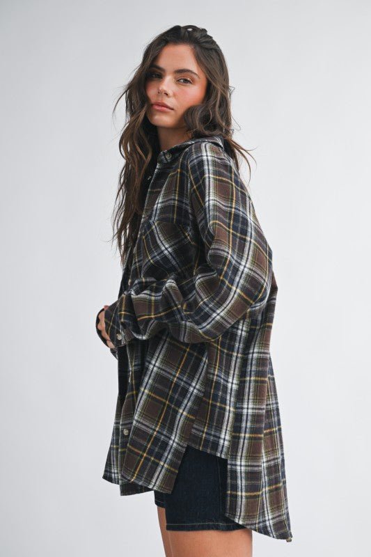 Sweet As Pie Flannel Top - The Dragonfly Boutique