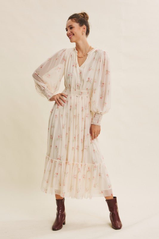 Sweetheart Floral Midi Dress - The Dragonfly Boutique