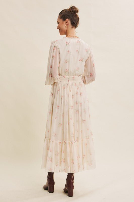 Sweetheart Floral Midi Dress - The Dragonfly Boutique