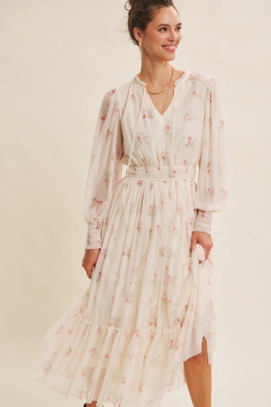 Sweetheart Floral Midi Dress - The Dragonfly Boutique