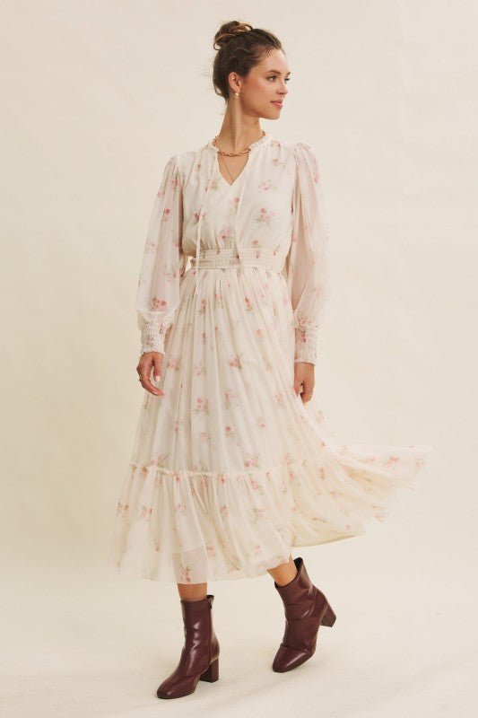 Sweetheart Floral Midi Dress - The Dragonfly Boutique