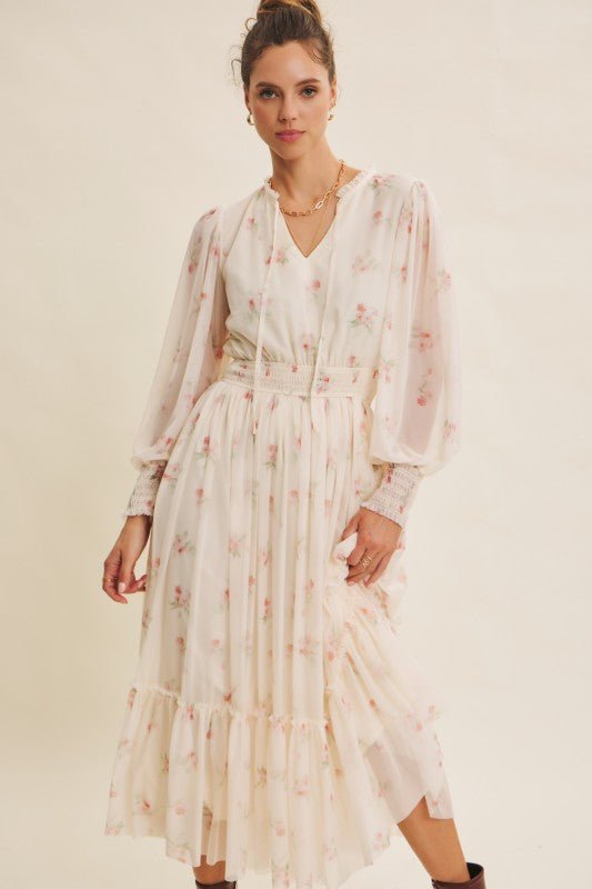 Sweetheart Floral Midi Dress Large