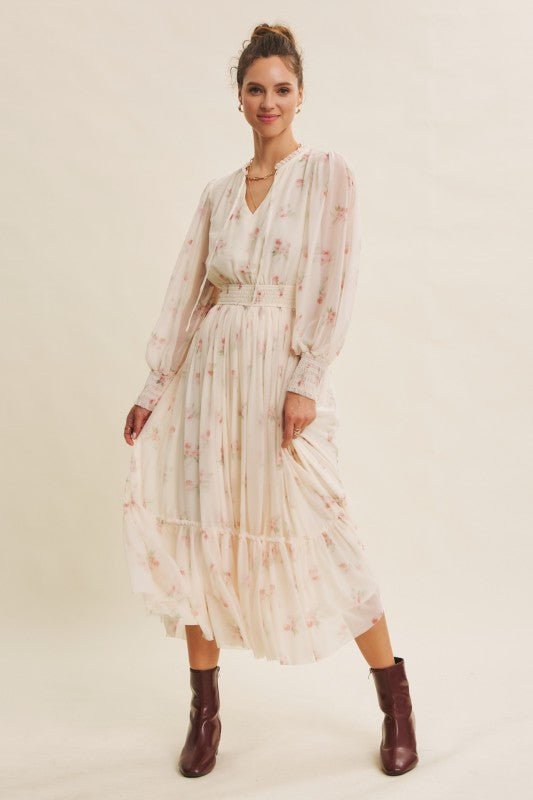 Sweetheart Floral Midi Dress - The Dragonfly Boutique