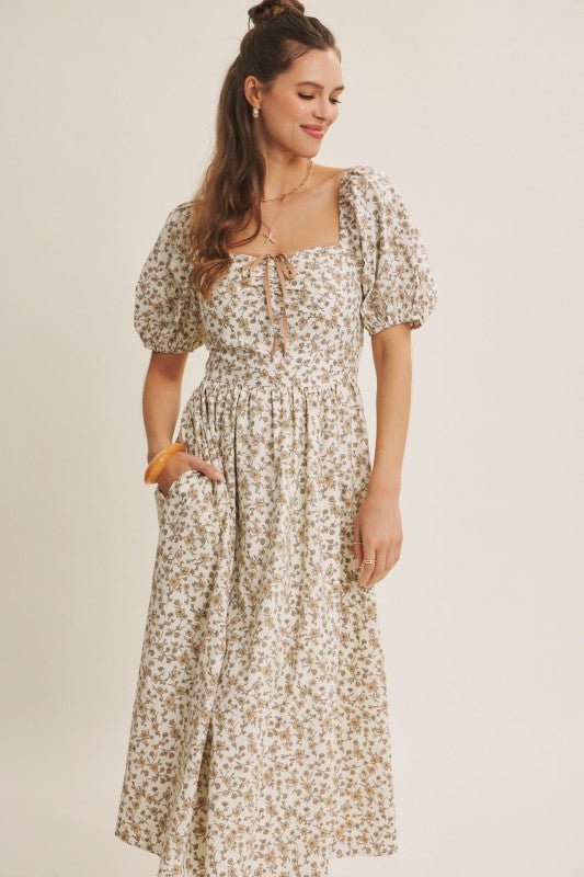 The Anastasia Midi Dress - The Dragonfly Boutique