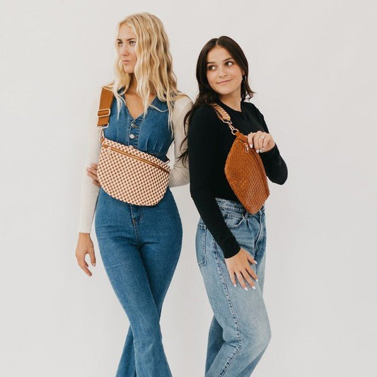The Westlyn Woven Checkered Bag - The Dragonfly Boutique