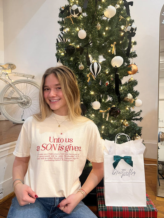 Unto Us Tee - The Dragonfly Boutique