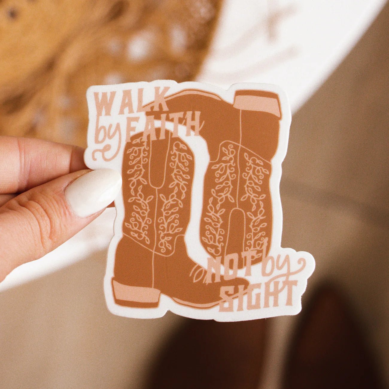 Walk by Faith Cowboy Boots Sticker - The Dragonfly Boutique