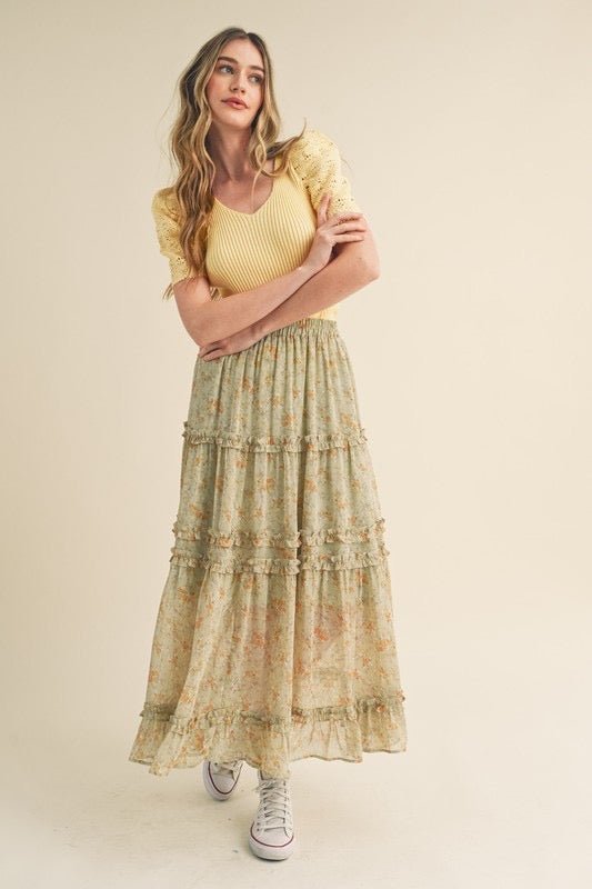 Wildflower Midi Skirt - The Dragonfly Boutique