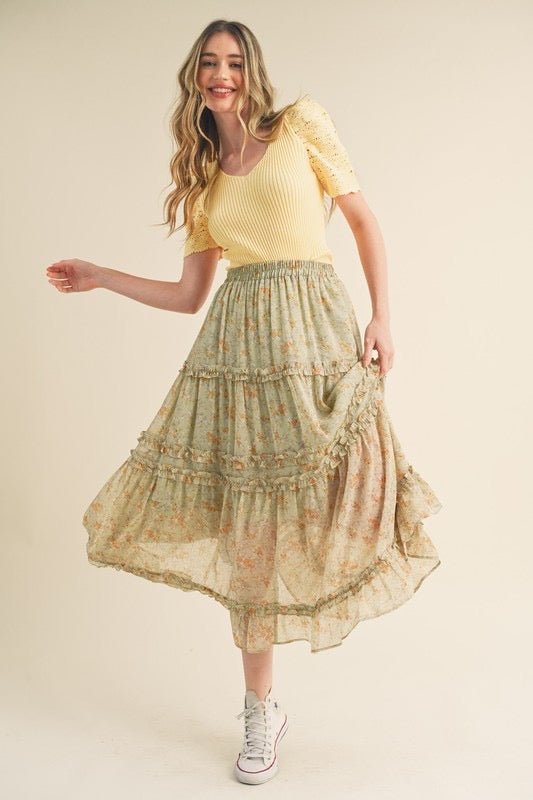 Wildflower Midi Skirt - The Dragonfly Boutique