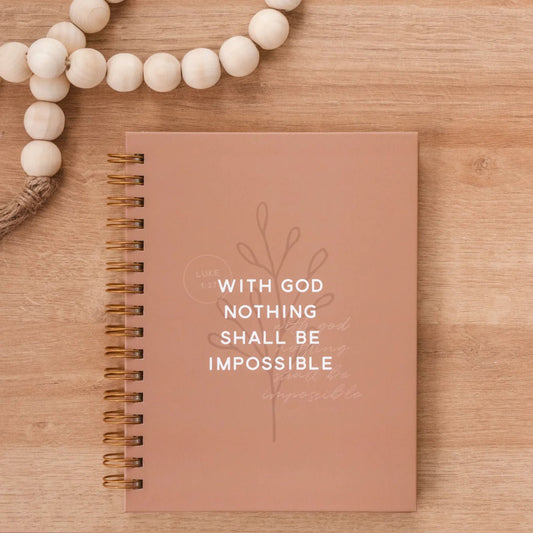 With God Nothing Shall Be Impossible Journal - The Dragonfly Boutique