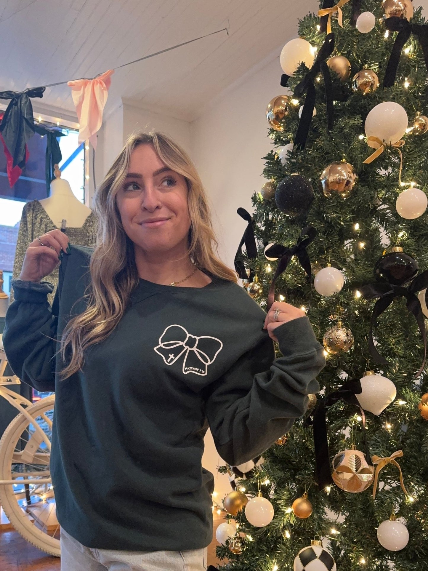 You Can Sit With Us Bow Edition Sweatshirt - The Dragonfly Boutique