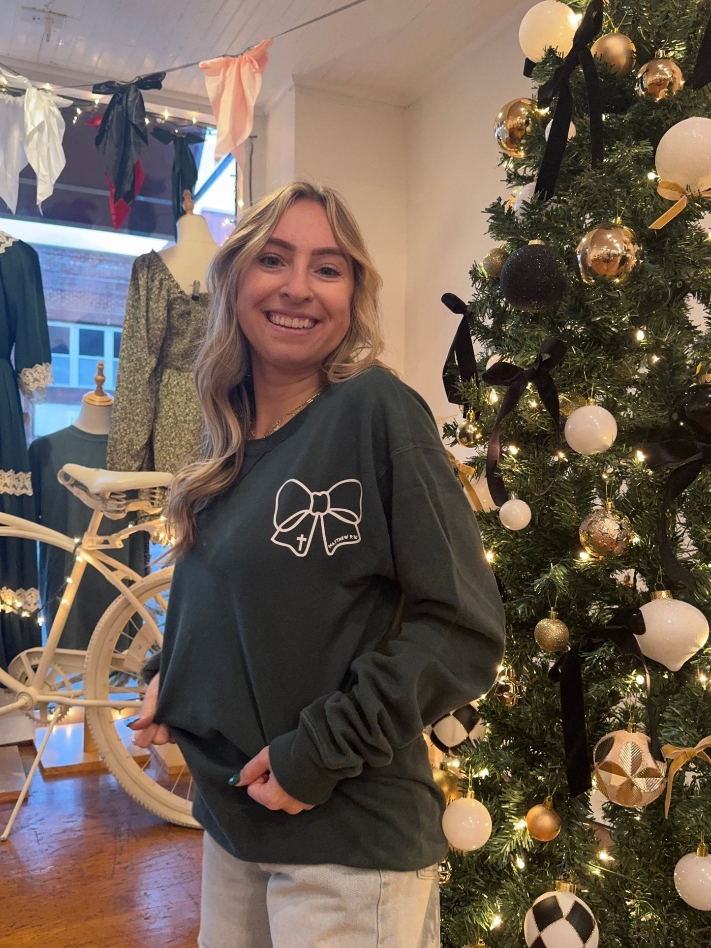 You Can Sit With Us Bow Edition Sweatshirt - The Dragonfly Boutique