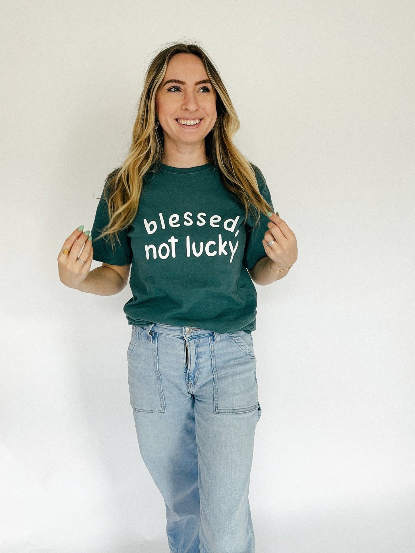 Blessed, Not Lucky Tee - The Dragonfly Boutique
