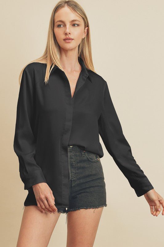 Can’t Help It Satin Top - The Dragonfly Boutique