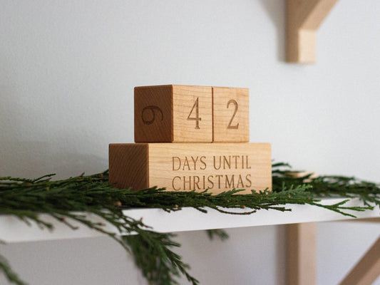 Christmas Countdown Blocks • Modern Wooden Holiday Set - The Dragonfly Boutique