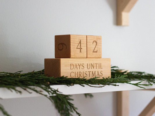 Christmas Countdown Blocks • Modern Wooden Holiday Set - The Dragonfly Boutique
