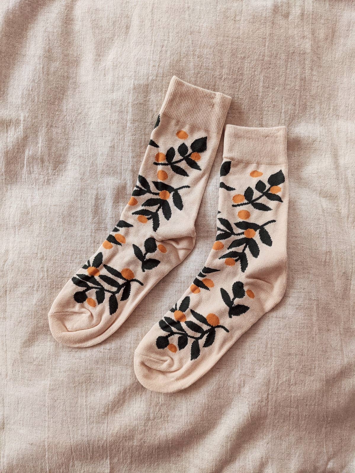 Mandarin cotton socks - The Dragonfly Boutique