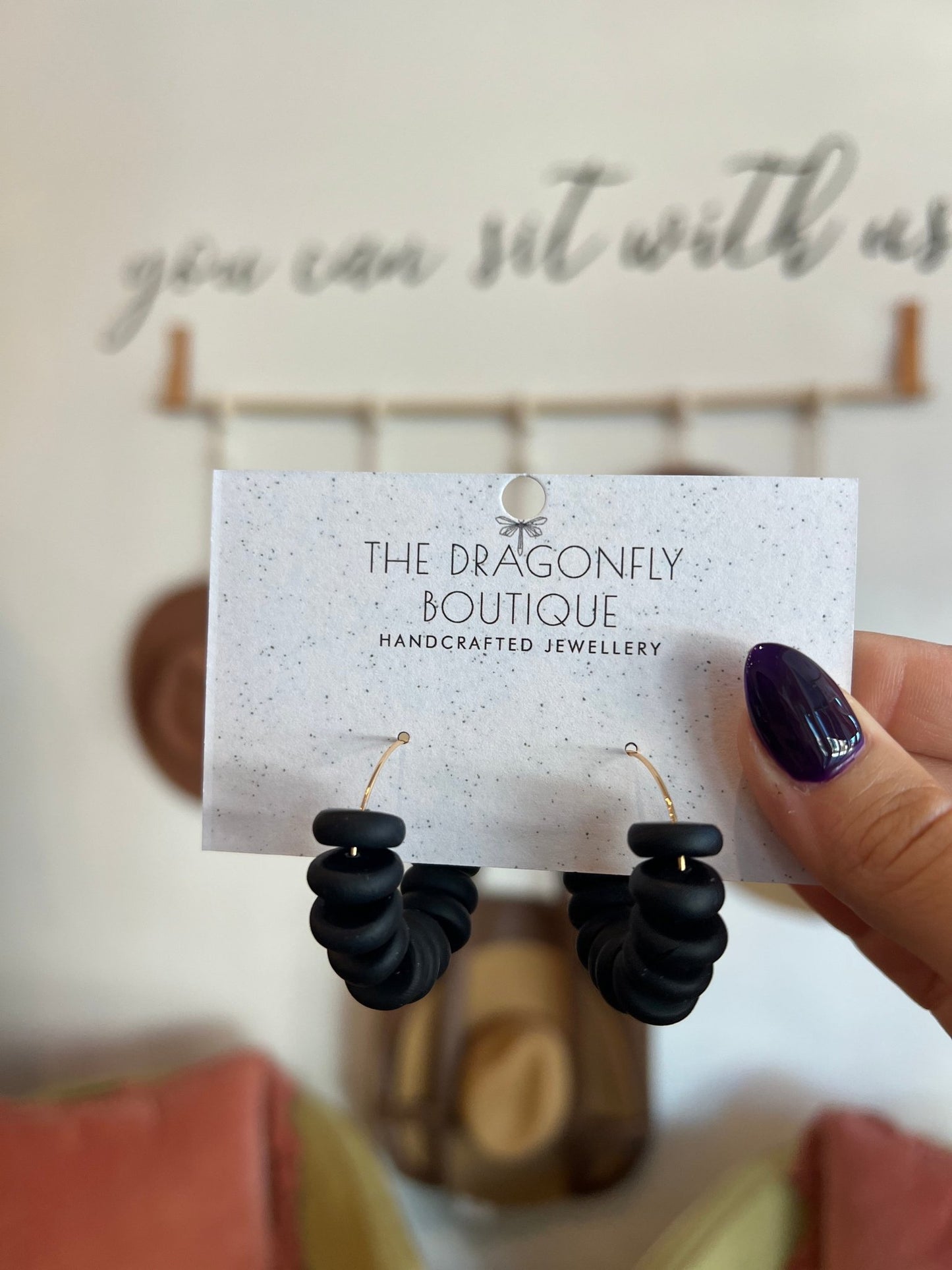 Midnight Hoop Earring - The Dragonfly Boutique