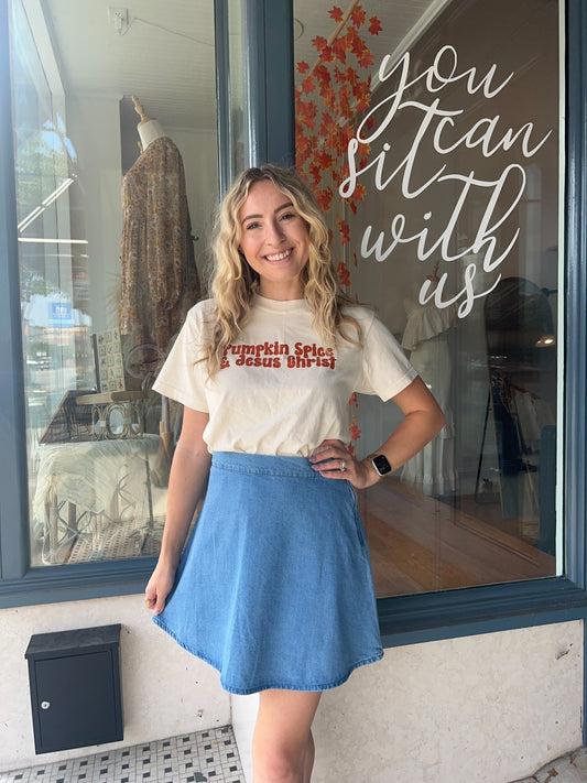 Pumpkin Spice & Jesus Christ Tee - The Dragonfly Boutique